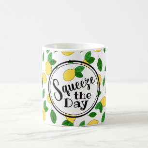 Squeeeeze the Day Funny Zitat Lemon Clip Art Muste Kaffeetasse