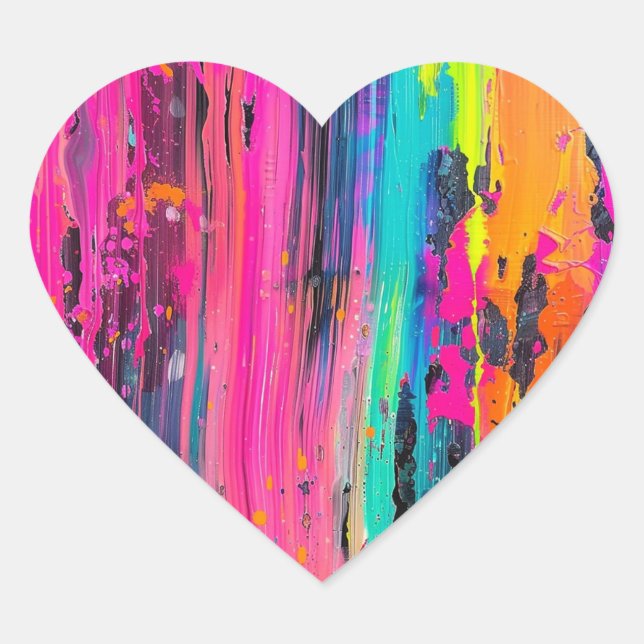 Squeegee Art Herz-Aufkleber (Vorderseite)