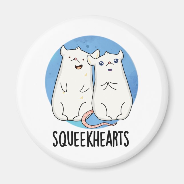 Squeekherzen Funny Mouse Sweetheart Pun Magnet (Vorne)