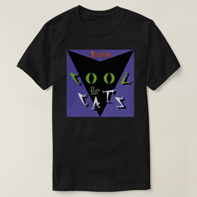 Squeeze Cool für Katzen, Coole Katzen Lila grüne E T-Shirt (Design vorne)