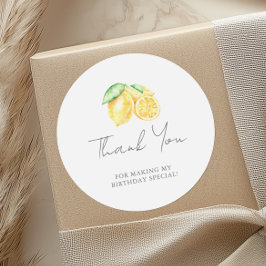 Squeeze Lemon Citrus Baby First Birthday Runder Aufkleber