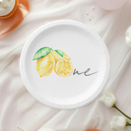 Squeeze Lemon Citrus Summer Baby ersten Geburtstag Pappteller