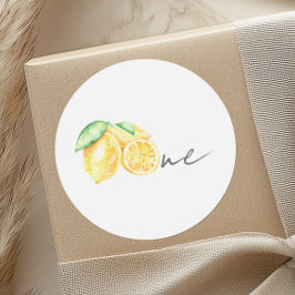 Squeeze Lemon Citrus Summer Baby ersten Geburtstag Runder Aufkleber