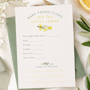 Squeeze Little Lemon Sage Ribbon Baby Vorhersagen  Einladung