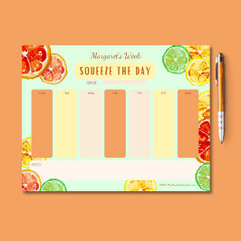 Squeeze the Day Citrus Motivation Weekly Planer Notizblock