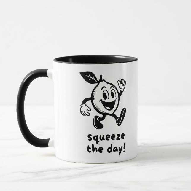 Squeeze The Day Fun Lemon Pun Tasse (Links)
