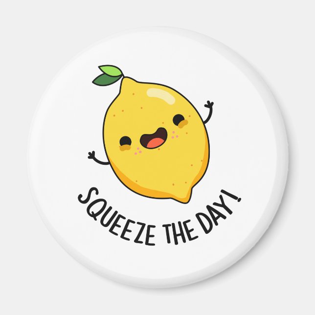 Squeeze the Day Funny Lemon Puff Magnet (Vorne)