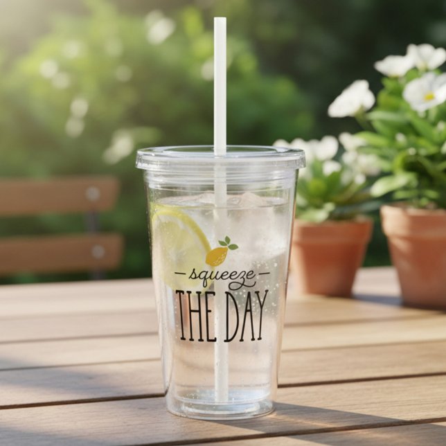 Squeeze the Day Lemon Themed Acryltrinkbecher (Von Creator hochgeladen)
