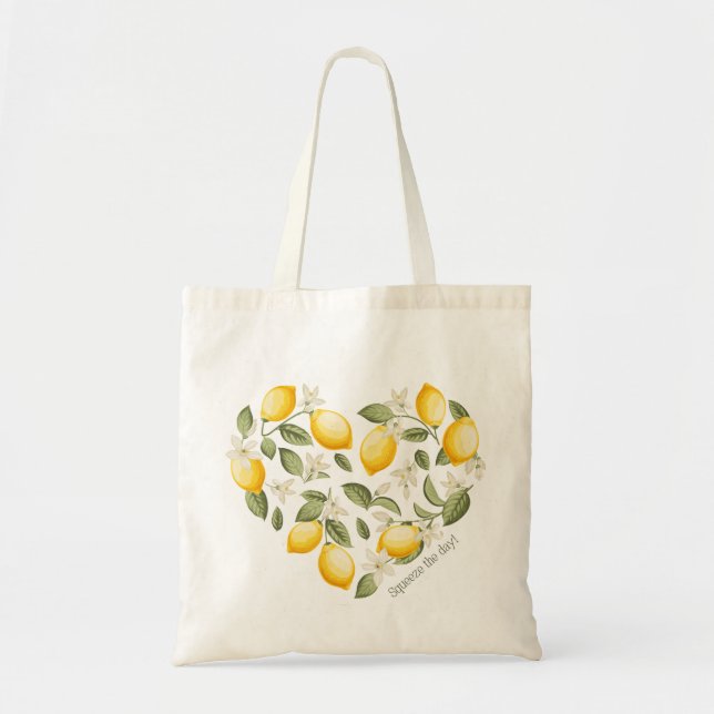 Squeeze the Day Lemon Tote Bag Tragetasche (Vorne)