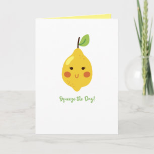 Squeeze the Day Punny Lemon Custom Interior Text Karte