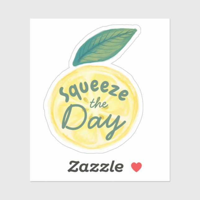 Squeeze the Day Yellow Citrus Watercolor Lemon Aufkleber (Blatt)