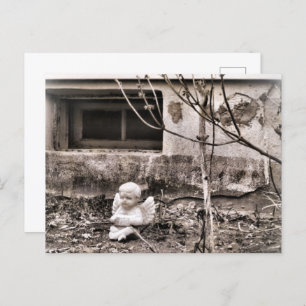 Squeezebox Angel im Winter Garden Sepia Tones Postkarte