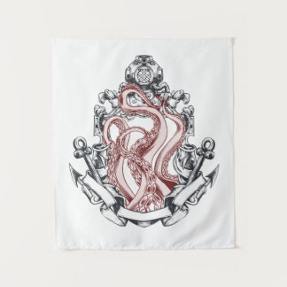Squid Tentacles Out Of Mirror Lovecraftian Horror Wandteppich