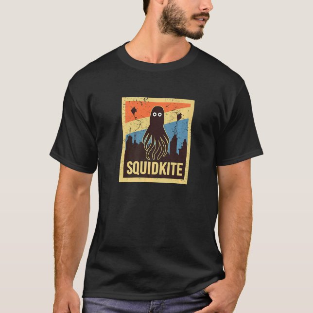 Squidkite Tintenfisch Kostüm Retro Tintenfisch Bio T-Shirt (Vorderseite)