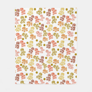 Squiggle Rosen Gold Orange und Rost Fleecedecke