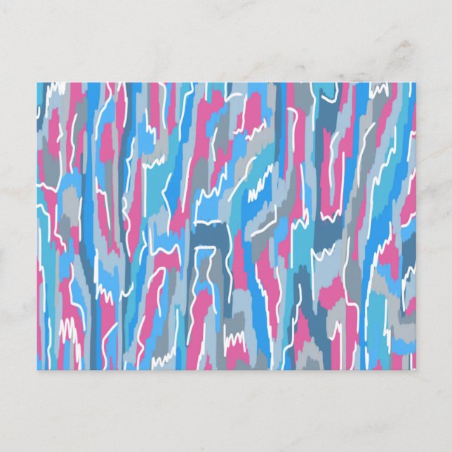 Squiggles on Blue and Gray Postkarte (Vorderseite)