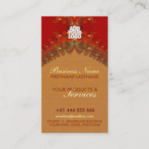 Squiggly2 Red Vertical Business Card Visitenkarte