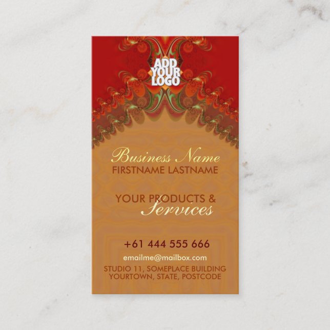 Squiggly2 Red Vertical Business Card Visitenkarte (Vorderseite)