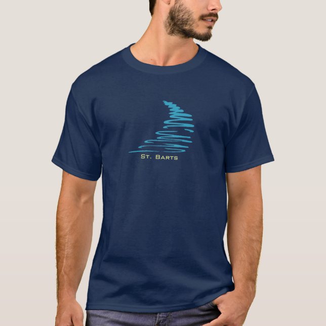 Squiggly Lines_Aqua Glow_St. Barts T-Shirt (Vorderseite)
