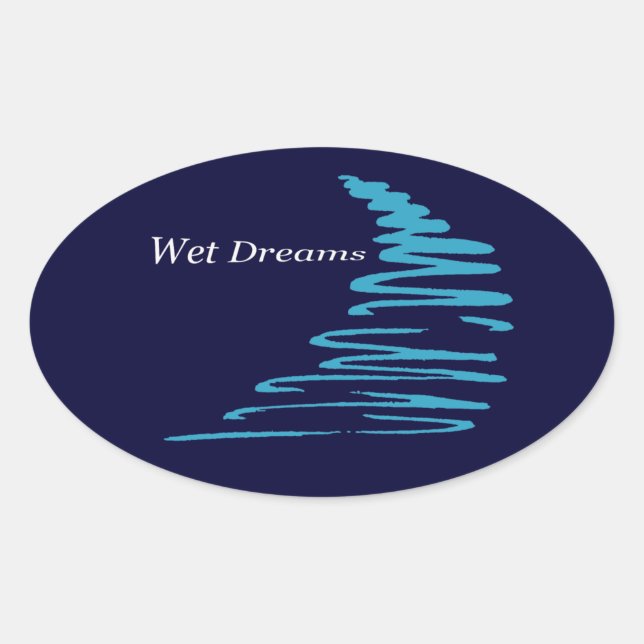 Squiggly Lines_Wet Dreams Ovaler Aufkleber (Vorderseite)