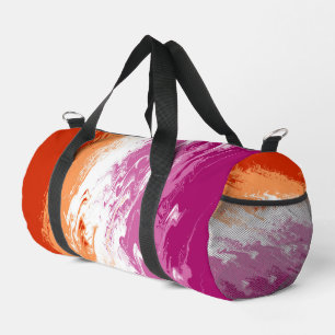 Squiggly Trippy Groovy Abstrakte Lesbische Pride-F Duffle Bag