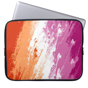 Squiggly Trippy Groovy Abstrakte Lesbische Pride-F Laptopschutzhülle