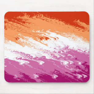 Squiggly Trippy Groovy Abstrakte Lesbische Pride-F Mousepad