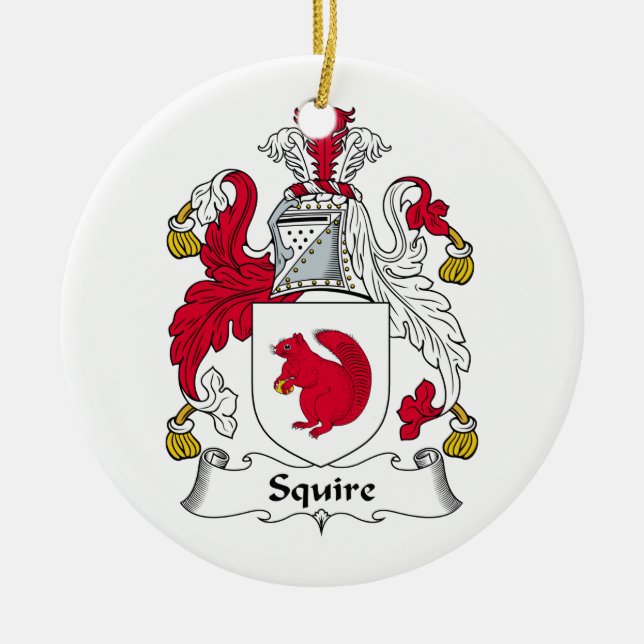Squire-Familienwappen Keramikornament (Vorne)