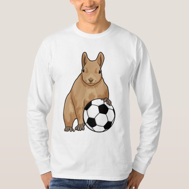 Squirrel at Soccer Sports T-Shirt (Vorderseite)