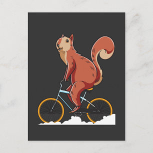 Squirrel Bicycle Niedlich Rodent Biker Postkarte
