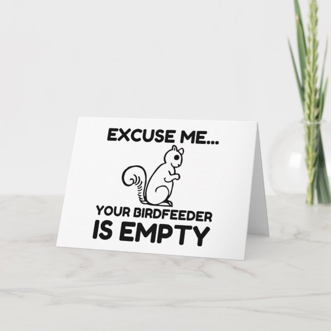 SQUIRREL BIRDFEEDER EMPFOHLEN FEIERTAGSKARTE (Vorderseite)