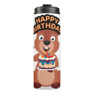 Squirrel birthday thermosbecher