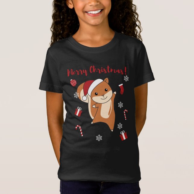 Squirrel Christmas Winteranimals T-Shirt (Vorderseite)