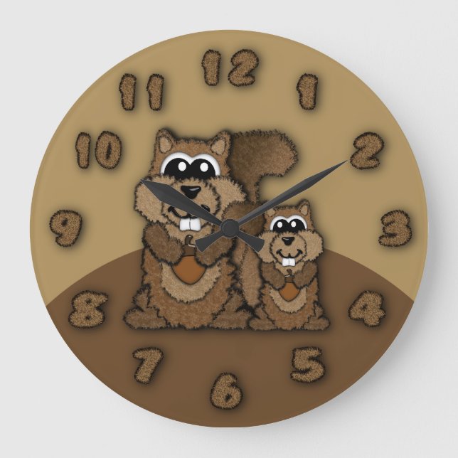 Squirrel Clock Große Wanduhr (Vorderseite)