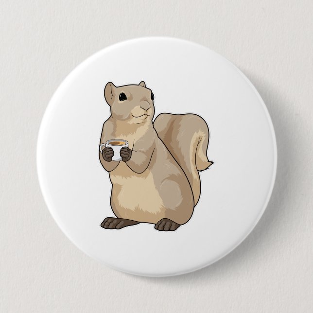 Squirrel Coffee Cup Button (Vorderseite)