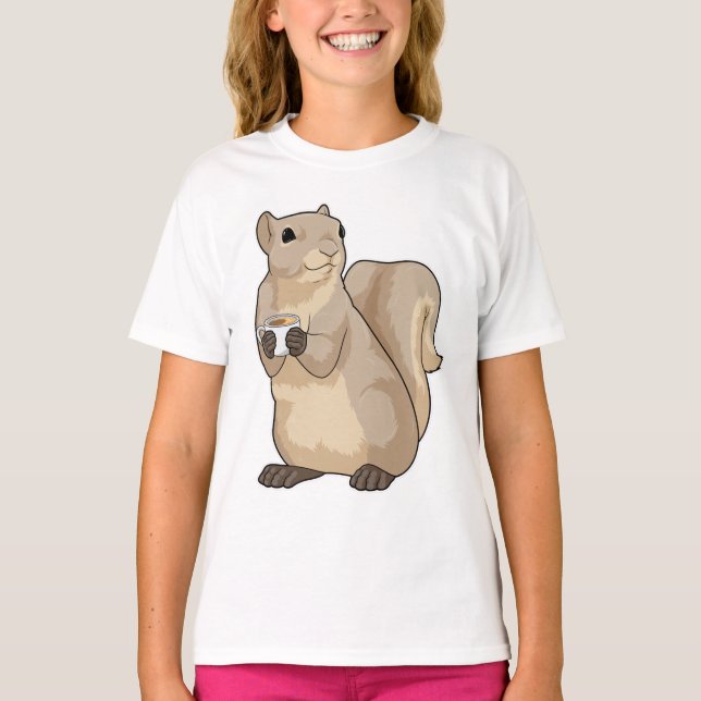 Squirrel Coffee Cup T-Shirt (Vorderseite)
