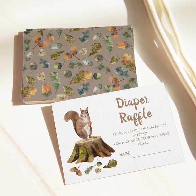 Squirrel Diaper Raffle Baby Shower Enclosure Card Begleitkarte (Von Creator hochgeladen)