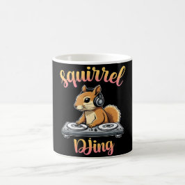 Squirrel DJ Party Vibes Funny Retro DJ Mug Kaffeetasse