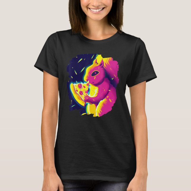 Squirrel Eating Pizza  Cool Cute Squirrels Pizza 1 T-Shirt (Vorderseite)