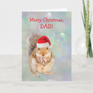 Squirrel "For Dad" Cute Christmas Feiertagskarte