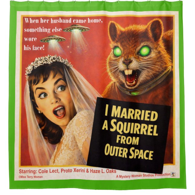 Squirrel from Outer Space Duschvorhang (Vorderseite)