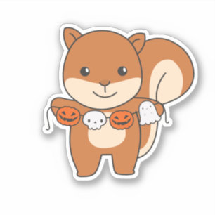 Squirrel Happy Halloween Pumpkin Anzug Aufkleber