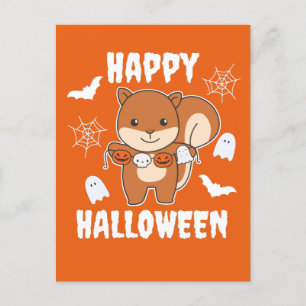 Squirrel Happy Halloween Pumpkin Anzug Feiertagspostkarte