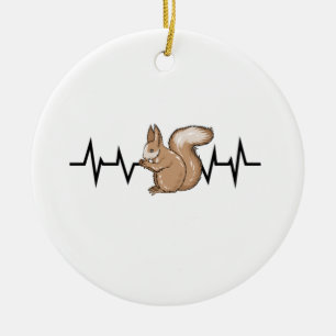 Squirrel Heartbeat Keramik Ornament