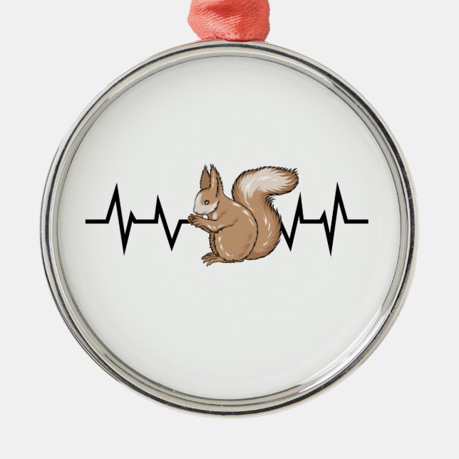 Squirrel Heartbeat Ornament Aus Metall (Vorne)
