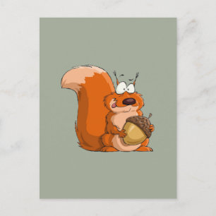 SQUIRREL HOLDING ACORN POSTKARTE