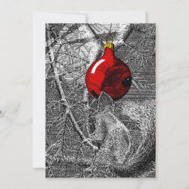 Squirrel in Christmas Tree Einladung