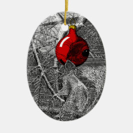 Squirrel in Christmas Tree Ornament