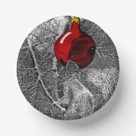 Squirrel in Christmas Tree Pappteller