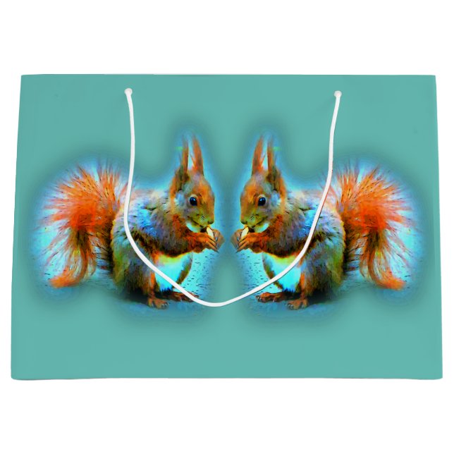 Squirrel in modern style große geschenktüte (Vorderseite)